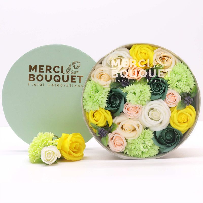 Boîte Ronde - Printemps - Jaune & Vert