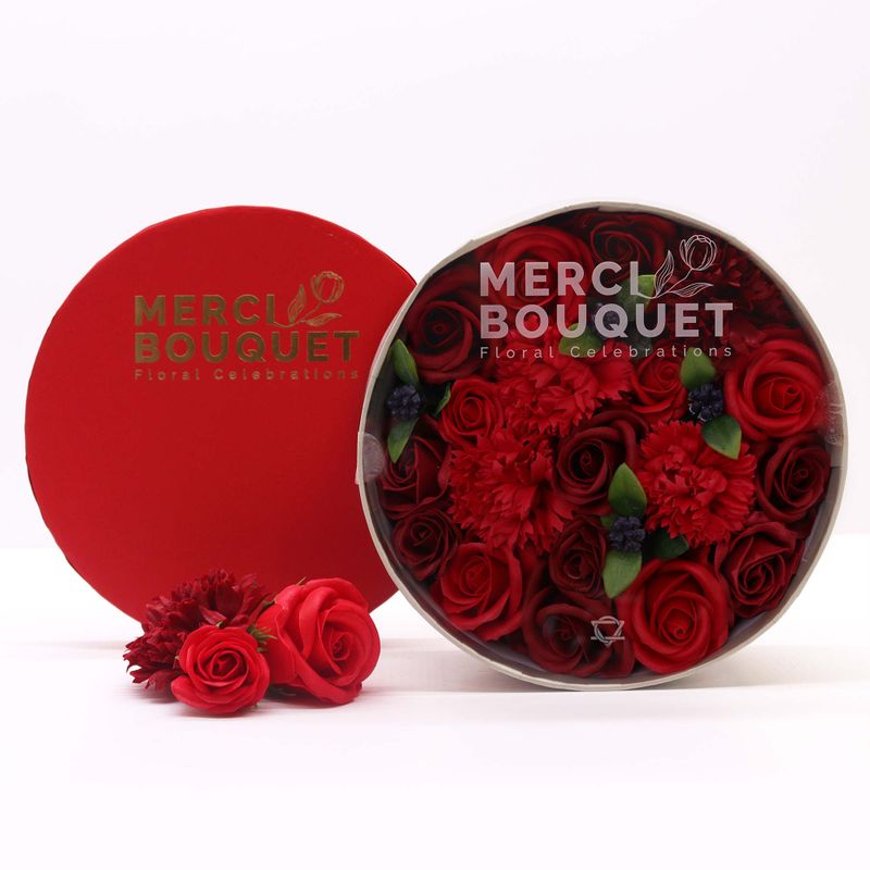 Boîte Ronde - Roses Rouge Classiques