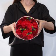 Boîte Ronde - Roses Rouge Classiques