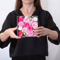 Boîte Carrée - Naissance - Roses