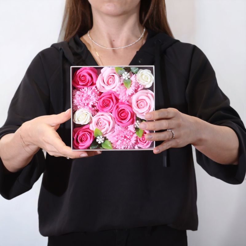 Boîte Carrée - Naissance - Roses