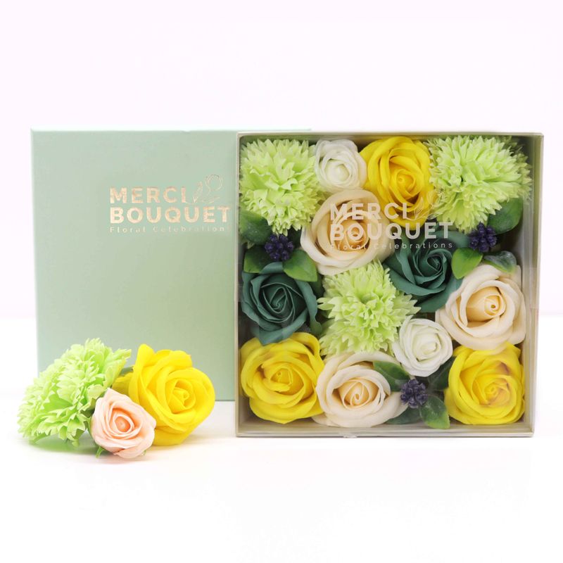 Boîte Carrée - Printemps - Jaune & Vert
