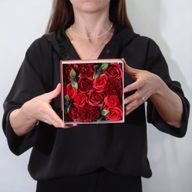 Boîte Carrée - Roses Rouge Classiques