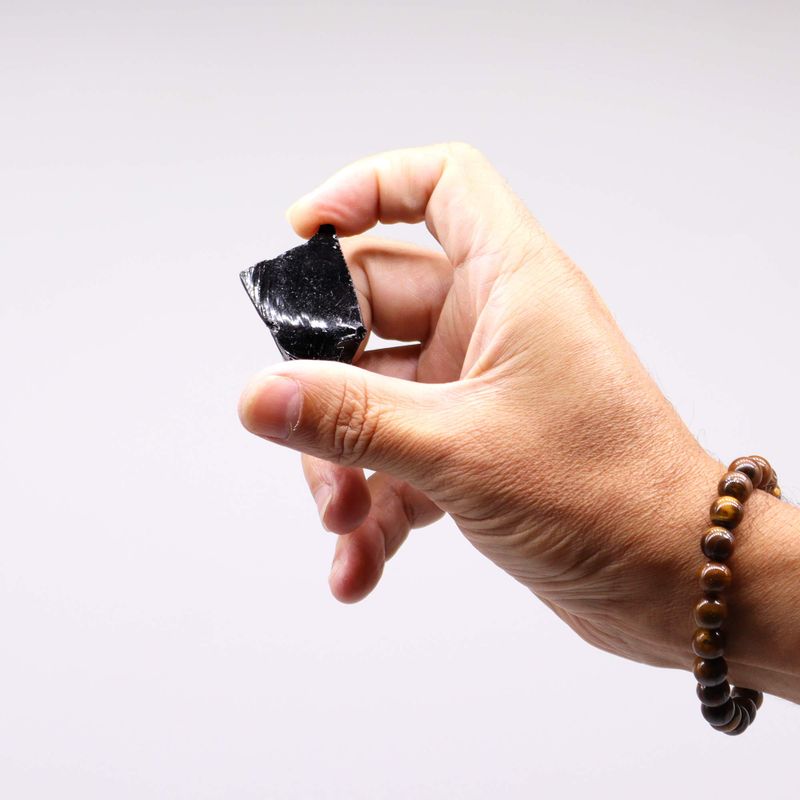 Cristaux bruts (500 g) - Agate Noire obsidian