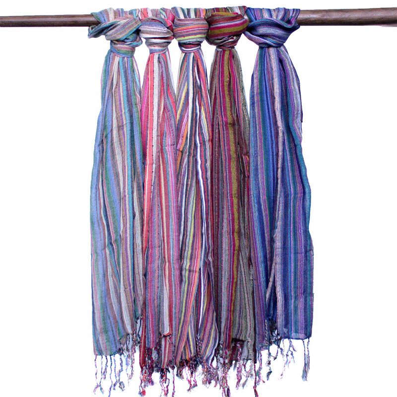 Foulards Boho Indiens - 22x72cm - Violets Aléatoires