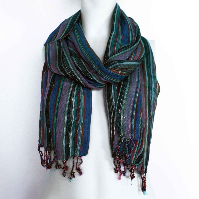 Foulards Boho Indiens - 22x72cm - Violets Aléatoires