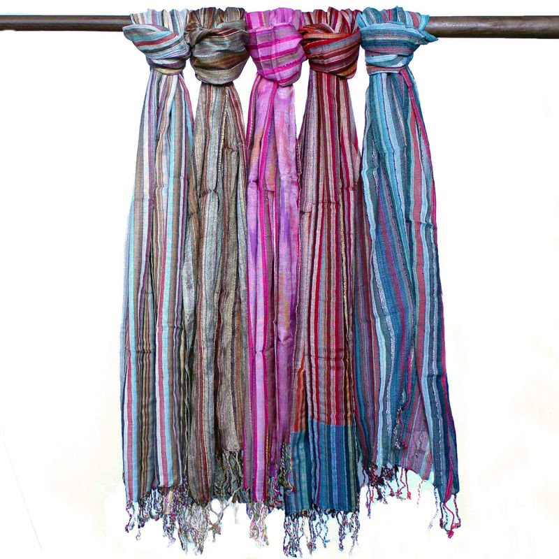 Foulards Boho Indiens - 22x72cm - Bleus Aléatoires