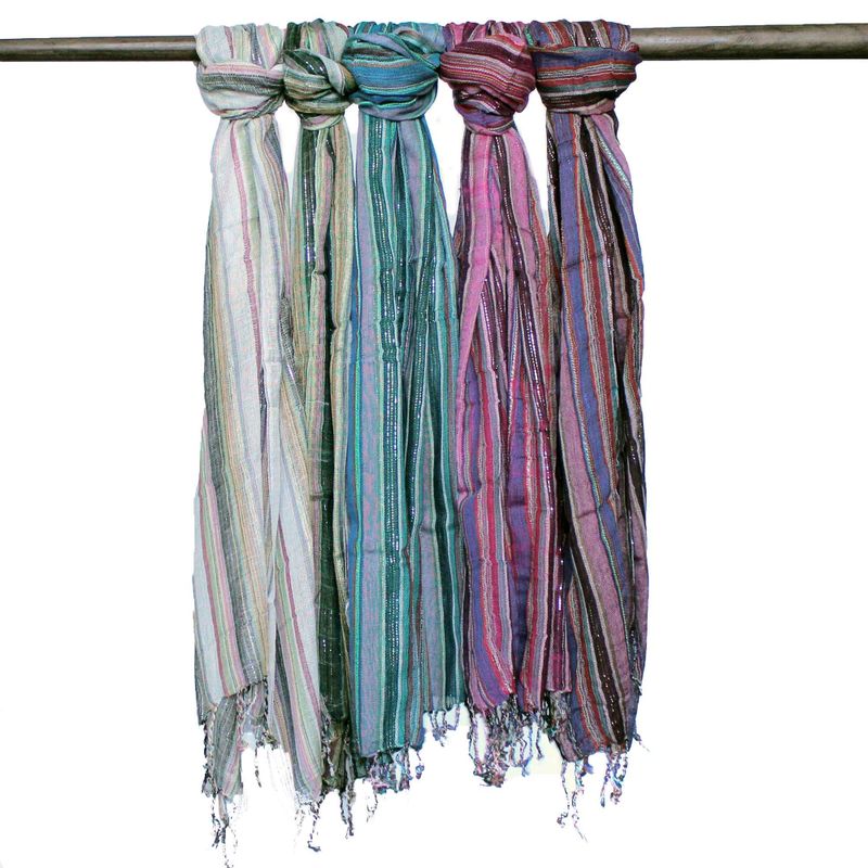 Foulards indiens Boho - 22x72cm - Couleurs Aléatoires avec Fil Doré
