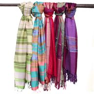 Grands Foulards Boho indiens - 28x72cm - Violets aléatoires