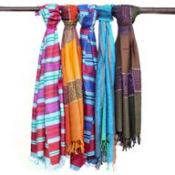 Grands Foulards Boho indiens - 28x72cm - Bleus Aléatoires