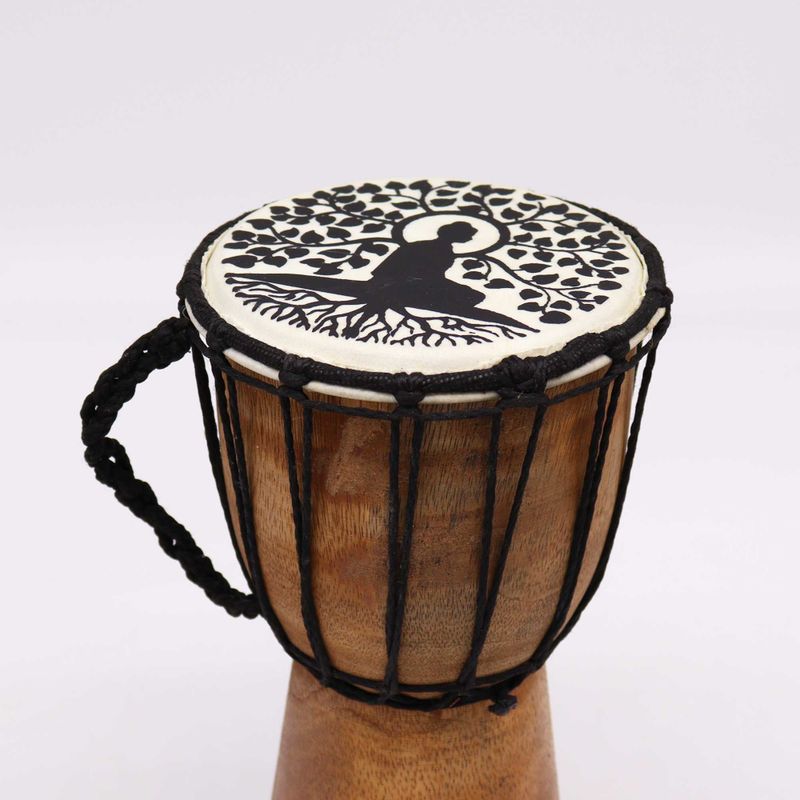 Tambour Djembé Fait Main à Plateau Large - 25 cm