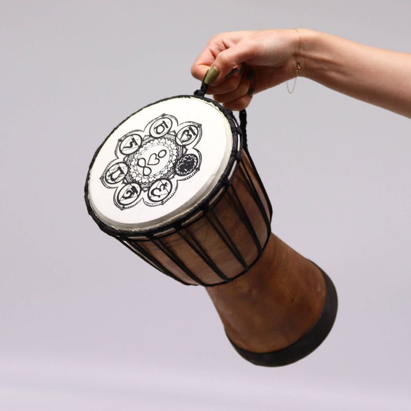 Tambour Djembé Fait Main à Plateau Large - 30 cm