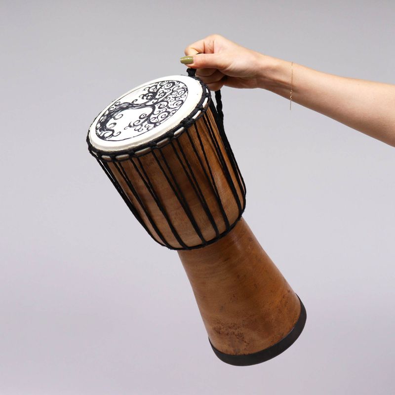 Tambour Djembé Fait Main à Plateau Large - 40 cm