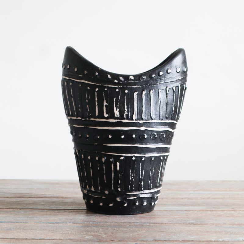 Vase en Forme de Tourbillons - Chocolat