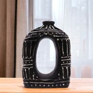 Vase Ovale en Forme de Donut - Chocolat 23cm
