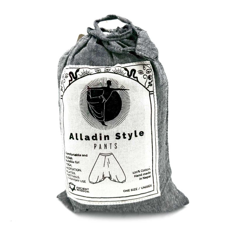 Pantalons de Yoga et Festival - Aladdin Imprimés Himalayens sur Gris