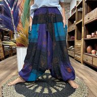 Pantalons de Yoga et Festival - Aladdin Imprimés Himalayens sur Violet