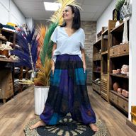 Pantalons de Yoga et Festival - Aladdin Imprimés Himalayens sur Violet