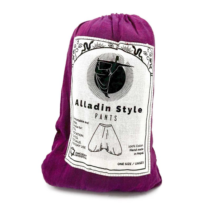Pantalons de Yoga et Festival - Aladdin Imprimés Himalayens sur Violet