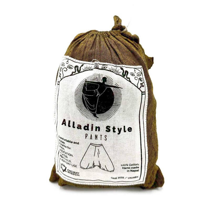 Pantalons de Yoga et Festival - Aladdin Imprimés Himalayens sur Orange