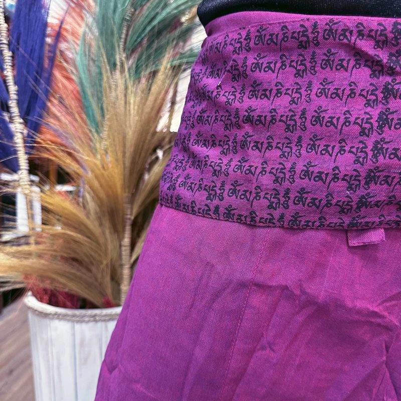 Pantalons de Yoga et Festival - Pêcheur Thai Mandala Mantra sur Violet