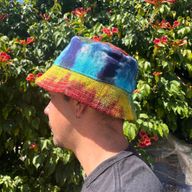 Chapeau Boho Festival chanvre & coton patché – Tie Dye