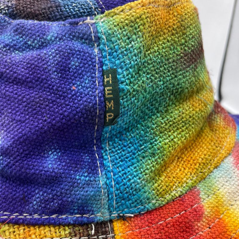 Chapeau Boho Festival chanvre & coton patché tressé – Tie Dye