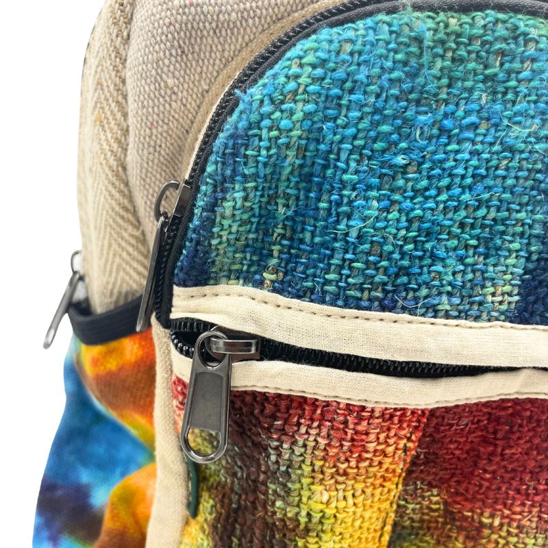 Sac à Dos Moyen en Chanvre Tie Dye sans Impression