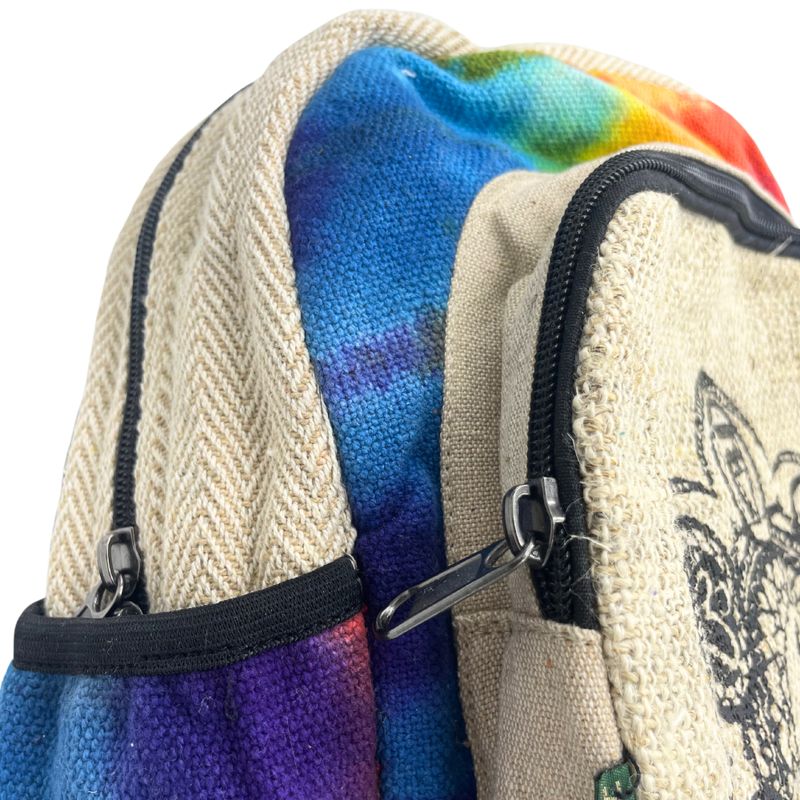 Sac à Dos Moyen en Chanvre Tie Dye - 7 Chakra