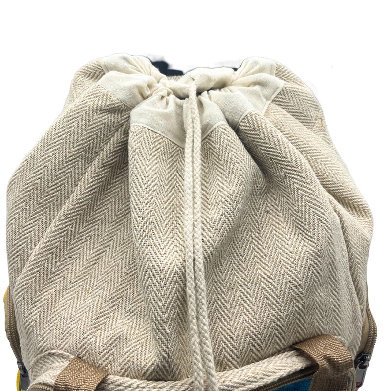 Grand Sac à Dos Carré en Chanvre Tie Dye