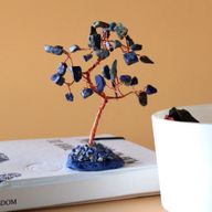 Arbre à Pierres Précieuses - Sodalite sur Base d'Agate Bleue (35 pierres)