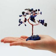 Arbre à Pierres Précieuses - Sodalite sur Base d'Agate Bleue (35 pierres)