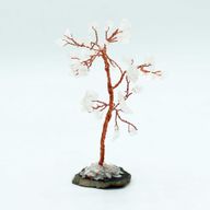 Arbre à Pierres Précieuses - Quartz de Roche sur Base d'Agate Noire (35 pierres)