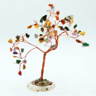 Grand Arbre de Pierres Précieuses - Multi Pierres sur Base d'Agate Naturelle (100 pierres)