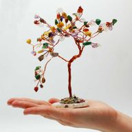 Grand Arbre de Pierres Précieuses - Multi Pierres sur Base d'Agate Naturelle (100 pierres)