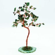 Grand Arbre de Pierres Précieuses - Aventurine Verte sur Socle d'Agate Verte (100 pierres)