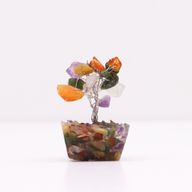 Mini Arbres de Gemmes sur Base d'Orgonite - Multi Pierres (15 pierres)