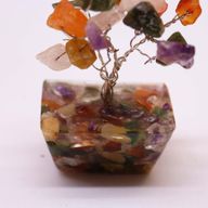 Mini Arbres de Gemmes sur Base d'Orgonite - Multi Pierres (15 pierres)