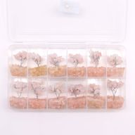Mini Arbres de Gemmes sur Base d'Orgonite - Quartz Rose (15 pierres)