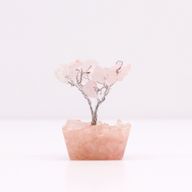 Mini Arbres de Gemmes sur Base d'Orgonite - Quartz Rose (15 pierres)