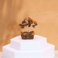 Mini Arbres de Gemmes sur Base d'Orgonite - Oeil de Tigre (15 pierres)