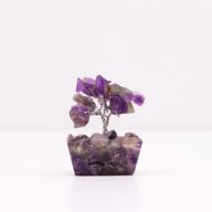 Mini Arbres de Gemmes sur Base d'Orgonite - Améthyste (15 pierres)
