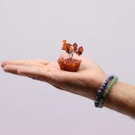 Mini Arbres de Gemmes sur Base d'Orgonite - Cornaline (15 pierres)