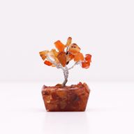 Mini Arbres de Gemmes sur Base d'Orgonite - Cornaline (15 pierres)