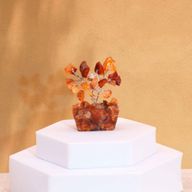 Mini Arbres de Gemmes sur Base d'Orgonite - Cornaline (15 pierres)