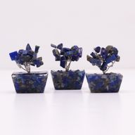 Mini Arbres de Gemmes sur Base d'Orgonite - Sodalite (15 pierres)