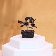 Mini Arbres de Gemmes sur Base d'Orgonite - Agate Noire (15 pierres)