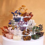 Mini Arbres de Gemmes sur Base d'Orgonite - Mélange Assorti (15 pierres)