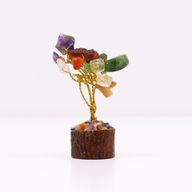 Mini Arbres de Gemmes sur Base en Bois - Multi Pierres (15 pierres)