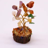 Mini Arbres de Gemmes sur Base en Bois - Multi Pierres (15 pierres)